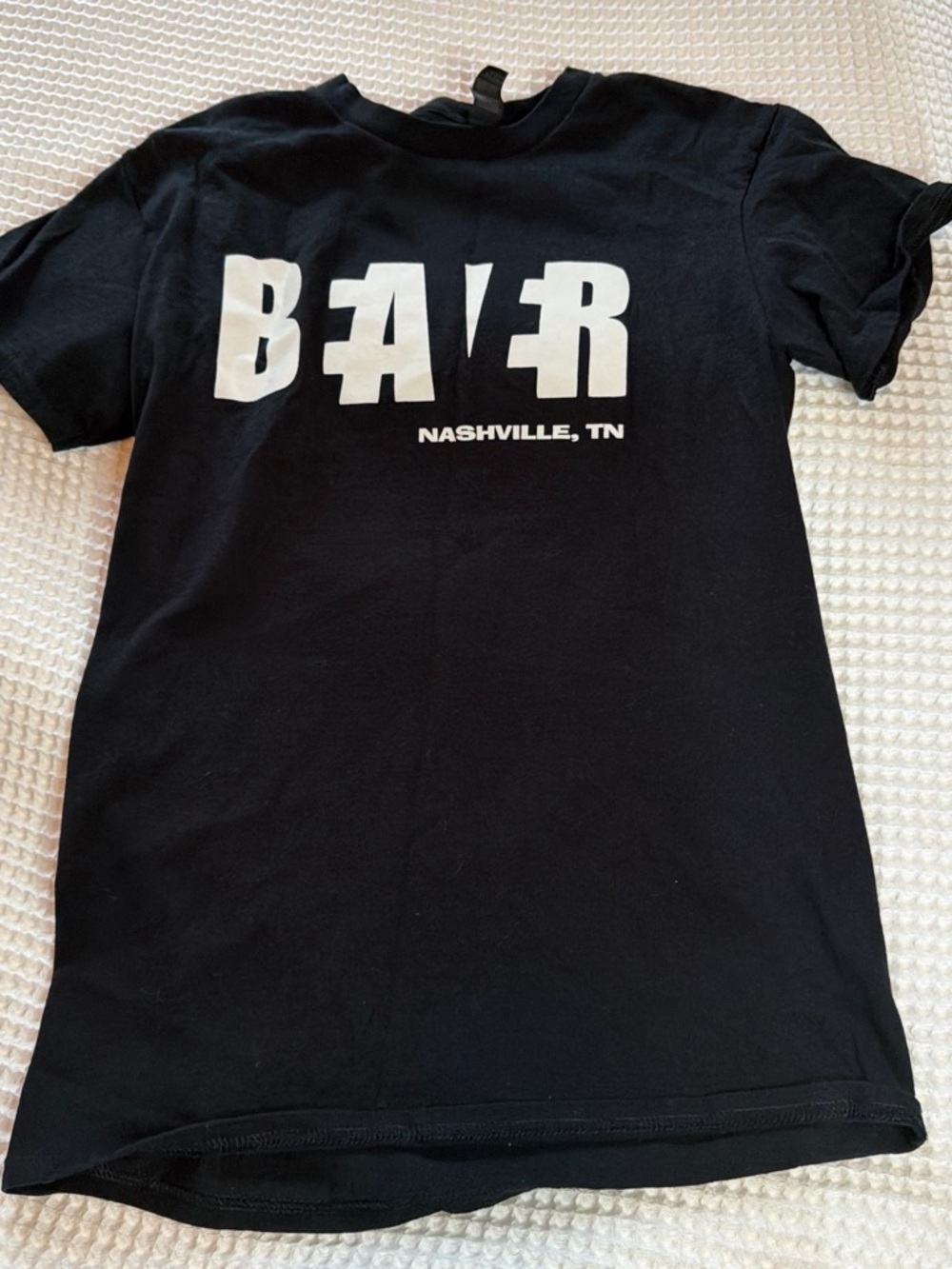 Gildan Black Tee with White BAKER Nashville Graphic